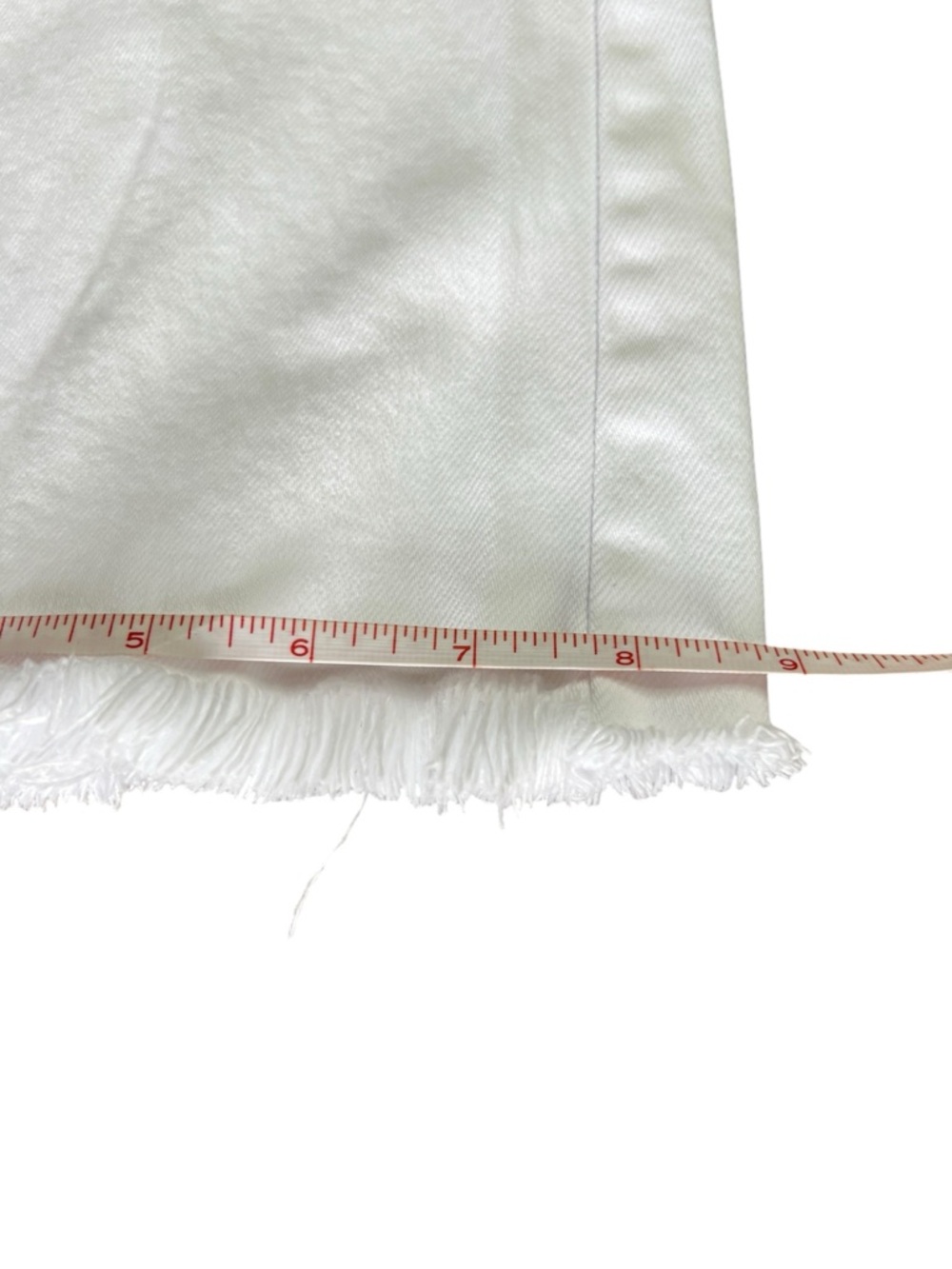 L.T.J Sicily White Jeans 25 Cropped Straight Raw Hem High Rise Made USA Denim - Picture 9 of 10